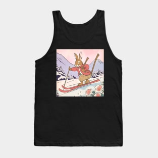 Funny Rabbit Athlete Excel in Winter Sports of Skiing Best Skiier Girl Tank Top